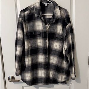 Old Navy Black and White Plaid Men's Shirt